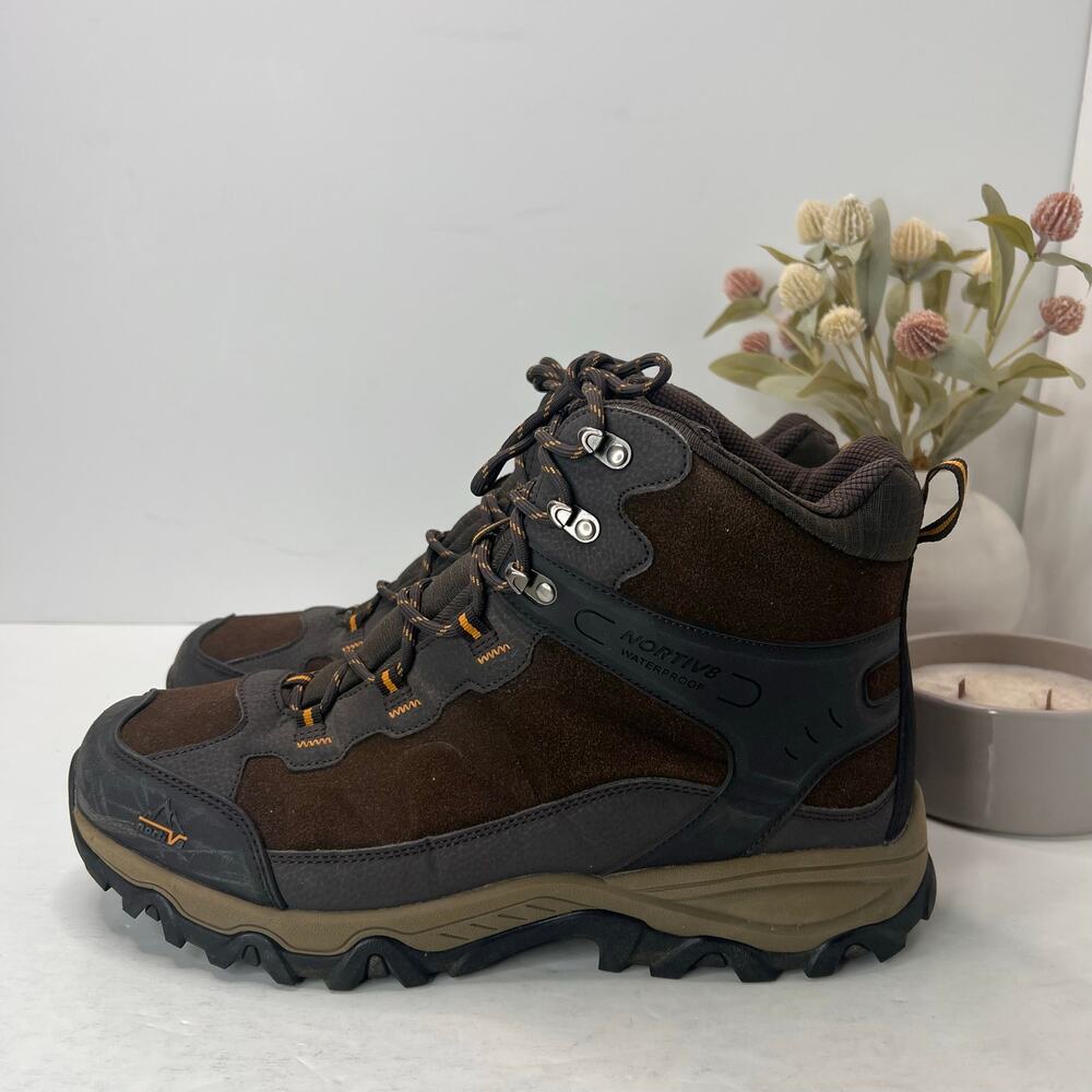 Nortiv8 Suede Waterproof Hiking Boots Brown/Gray JS19004M Men 12
